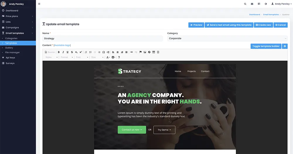 Website builder page designer