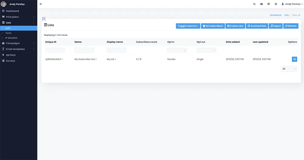 SMTP relay dashboard shown in Liberation Technology Services software