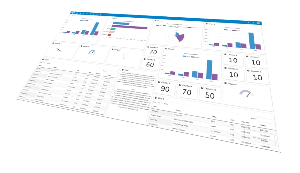 help desk software dashboard shown in Liberation Technology Services software