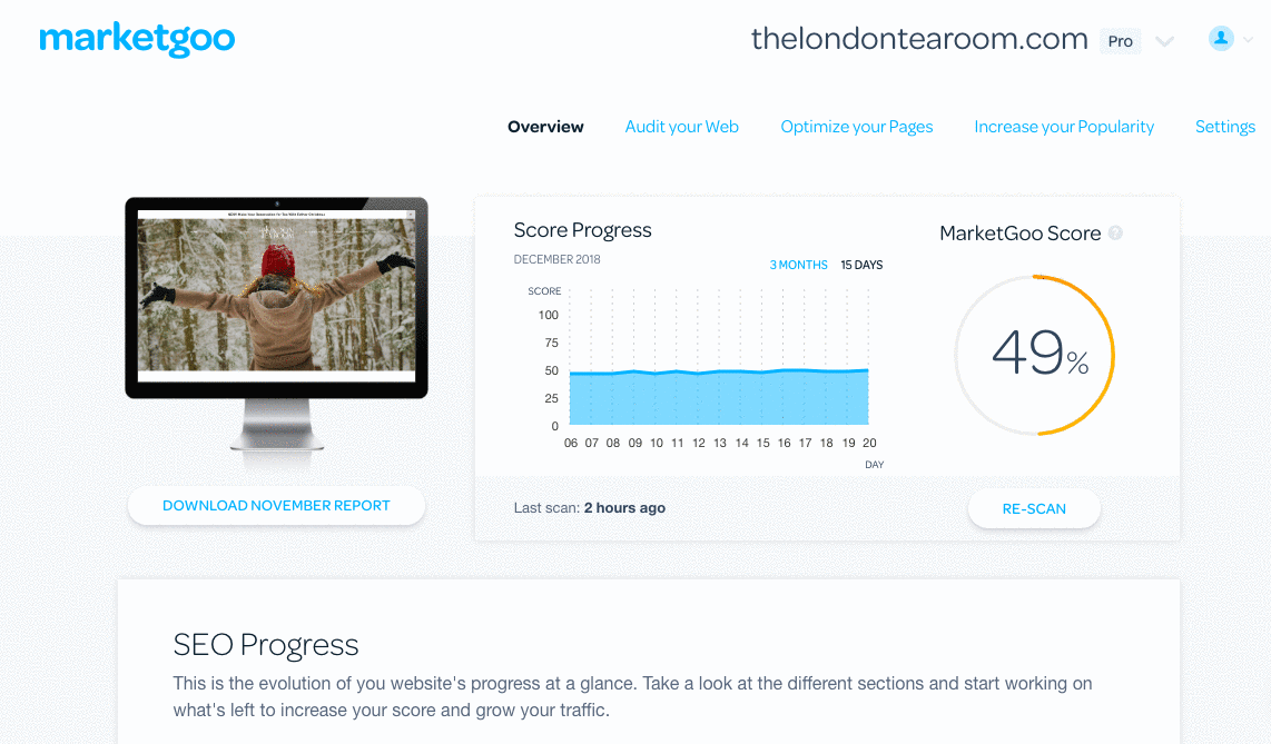 local SEO services dashboard shown in Liberation Technology Services software