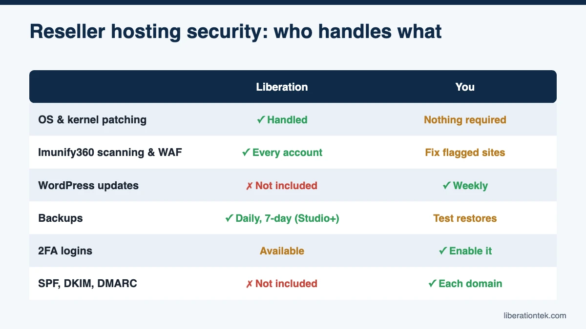 Reseller hosting security: who handles what